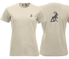 Lade das Bild in den Galerie-Viewer, Premium T-Shirt Women Hellkhaki, mit Logo Hinten
