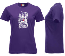 Lade das Bild in den Galerie-Viewer, Premium T-Shirt Women Lila, Scherenschnitt Alpenblick