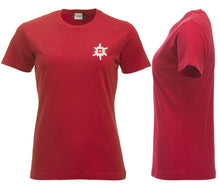 Lade das Bild in den Galerie-Viewer, Premium T-Shirt Women Rot, Edelweiss Brust