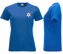 Lade das Bild in den Galerie-Viewer, Premium T-Shirt Women Royal Blau, Edelweiss Brust