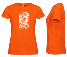 Charger l'image dans la galerie, Premium T-Shirt Women Warnschutz Orange, Scherenschnitt Alpenblick