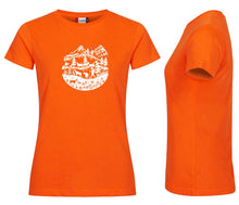 Charger l'image dans la galerie, Premium T-Shirt Women Warnschutz Orange, Scherenschnitt Alpenleben