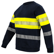 Load image into Gallery viewer, Warnschutz_Sweatshirt_Klasse_1aktionmarine_gelb