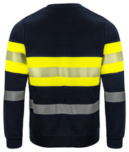 Load image into Gallery viewer, Warnschutz_Sweatshirt_Klasse_1hintenmarine_gelb