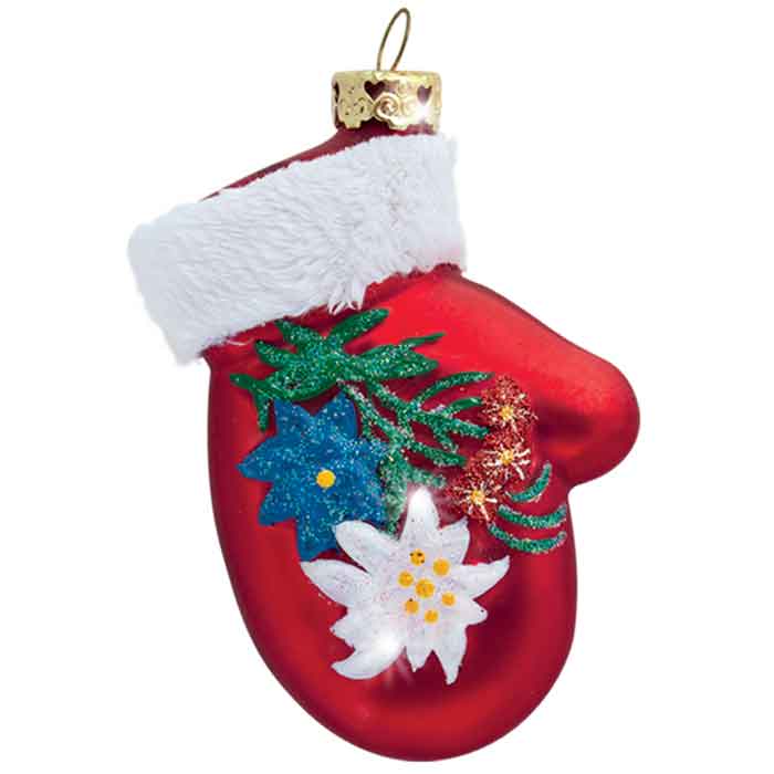 boule handschuhe Gant "boule" de Noël avec edelweiss et gentiane|Landjäger.ch