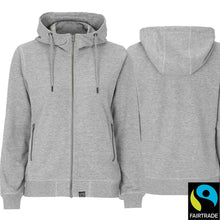 Lade das Bild in den Galerie-Viewer, Kapuzenjacke Damen in schwerer Qualität in Grau Melange, Fairtrade