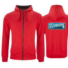 Lade das Bild in den Galerie-Viewer, Kapuzenjacke Rot, Kanton Zurich (Englisch) Wappen / Schild