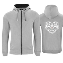 Lade das Bild in den Galerie-Viewer, Kapuzenjacke Grau, Scherenschnitt Alpenherz