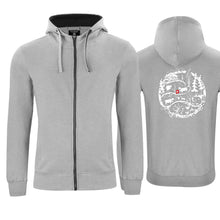 Lade das Bild in den Galerie-Viewer, Kapuzenjacke Grau, Scherenschnitt Alpenkreis