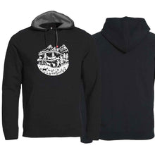 Lade das Bild in den Galerie-Viewer, Hoodie Schwarz, Scherenschnitt Alpenleben