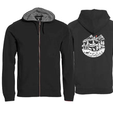 Lade das Bild in den Galerie-Viewer, Kapuzenjacke Schwarz, Scherenschnitt Alpenleben