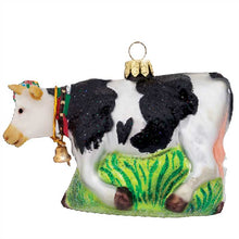 Lade das Bild in den Galerie-Viewer, Weihnachts "Kugel" Kuh Schwarz/Weiss