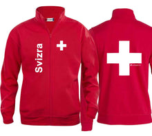 Lade das Bild in den Galerie-Viewer, Jacke mit Schweizerkreuz und Text Svizra