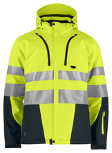 Load image into Gallery viewer, projob gefütterte Softshell jacke gelb schwarz vorne