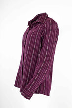 Lade das Bild in den Galerie-Viewer, Edelweiss Blusen langarm kragen Violett Seitenansicht