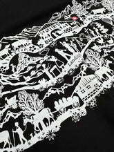 Lade das Bild in den Galerie-Viewer, Scherenschnitt T-Shirt Schwarz Heimat Brust