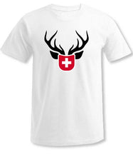 Lade das Bild in den Galerie-Viewer, Weisses T-Shirt Jäger mit Hirsch