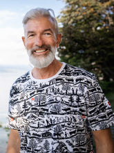 Lade das Bild in den Galerie-Viewer, Weisses T-Shirt mit Scherenschnitt Allover