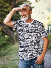 Lade das Bild in den Galerie-Viewer, Weisses T-Shirt mit Scherenschnitt Allover