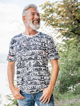 Lade das Bild in den Galerie-Viewer, Weisses T-Shirt mit Scherenschnitt Allover