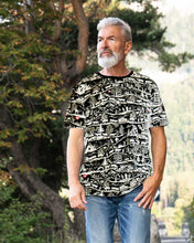Lade das Bild in den Galerie-Viewer, Allover Scherenschnitt T-Shirt Schwarz