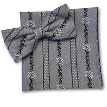 Lade das Bild in den Galerie-Viewer, Edelweiss Fliege Anthrazit mit Einstecktuch