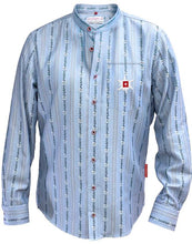 Lade das Bild in den Galerie-Viewer, Edelweiss Hemd Langarm Stehbund Blau