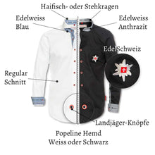 Lade das Bild in den Galerie-Viewer, Popeline Hemd Edelweiss Variationen