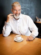 Lade das Bild in den Galerie-Viewer, Weisses Hemd Langarm mit Kragen Edelweiss Veredelung