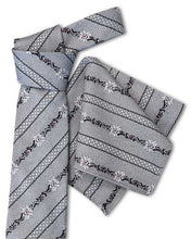 Lade das Bild in den Galerie-Viewer, Krawatte mit Einstecktuch Anthrazit