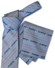 Lade das Bild in den Galerie-Viewer, Krawatte mit Einstecktuch Blau