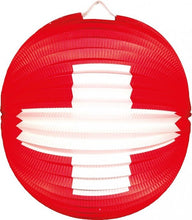 Carica l'immagine nel visualizzatore di Gallery, Lampion rund mit Schweizerkreuz Durchmesser 25cm