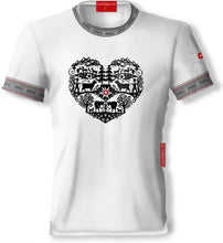 Lade das Bild in den Galerie-Viewer, T-Shirt Rundhals Anthrazit mit Alpenherz