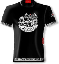 Charger l'image dans la galerie, T-Shirt Schwarz Rundhals Heidi mit Alpenleben