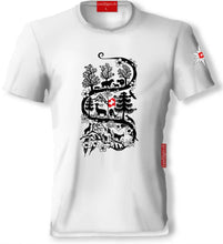 Lade das Bild in den Galerie-Viewer, Scherenschnitt T-Shirt Weiss Alpenblick.