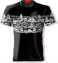 Lade das Bild in den Galerie-Viewer, Schwarzes T-Shirt Scherenschnitt auf Brust