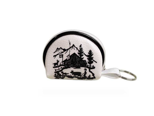 Mini Reise-Portemonnaie Scherenschnitt Rund