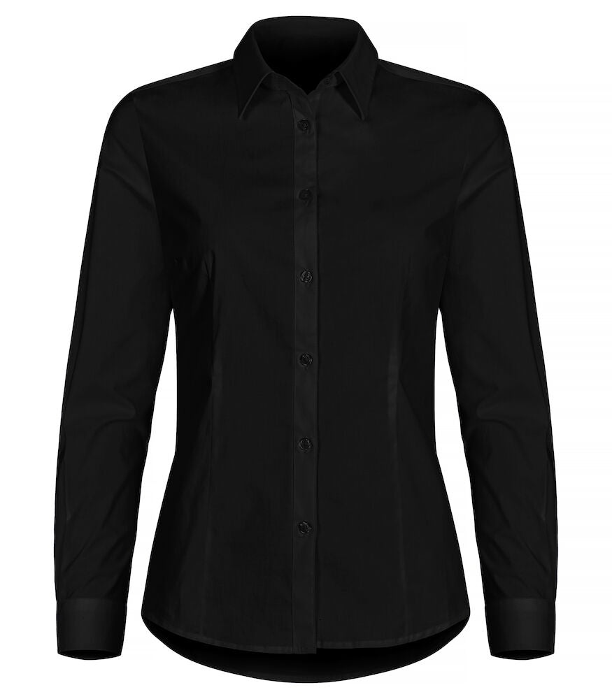 Stretch Bluse Women Easy Care Schwarz