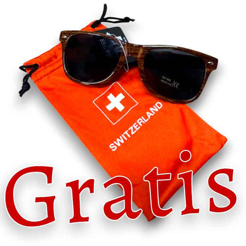 Sonnenbrille 0511 Holzeffekt (Rot) Braun UV400
