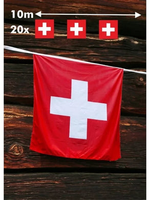 Swiss cross 30x30cm garland 10m