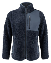 Carica l&#39;immagine nel visualizzatore di Gallery, Zweifarbiger Sherpa-Fleece-Pullover Navy Women
