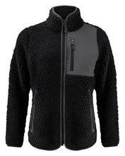 Load image into Gallery viewer, Zweifarbiger Sherpa-Fleece-Pullover Schwarz Women
