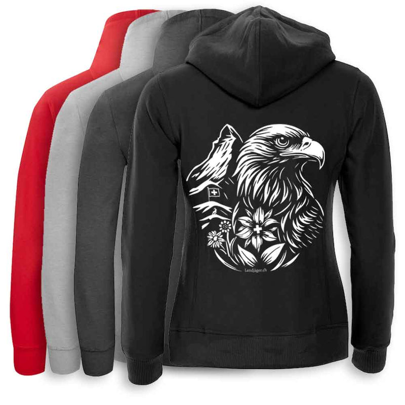 Damen Kapuzenjacke Steinadler und Matterhorn