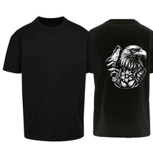 Carica l&#39;immagine nel visualizzatore di Gallery, Oversize T-Shirt Steinadler mit Matterhorn, Schwarz, Rücken gross

