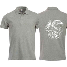 Lade das Bild in den Galerie-Viewer, Polo mit Steinadler und Matterhorn, Grau, Rücken
