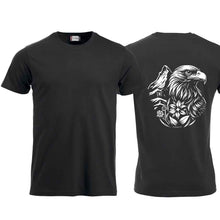 Lade das Bild in den Galerie-Viewer, T-Shirt mit Adler und Matterhorn, Schwarz, Rücken gross

