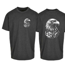 Load image into Gallery viewer, Oversize T-Shirt Steinadler, Grau, Brust klein &amp; Rücken gross
