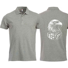 Lade das Bild in den Galerie-Viewer, Polo mit Steinadler, Grau, Rücken

