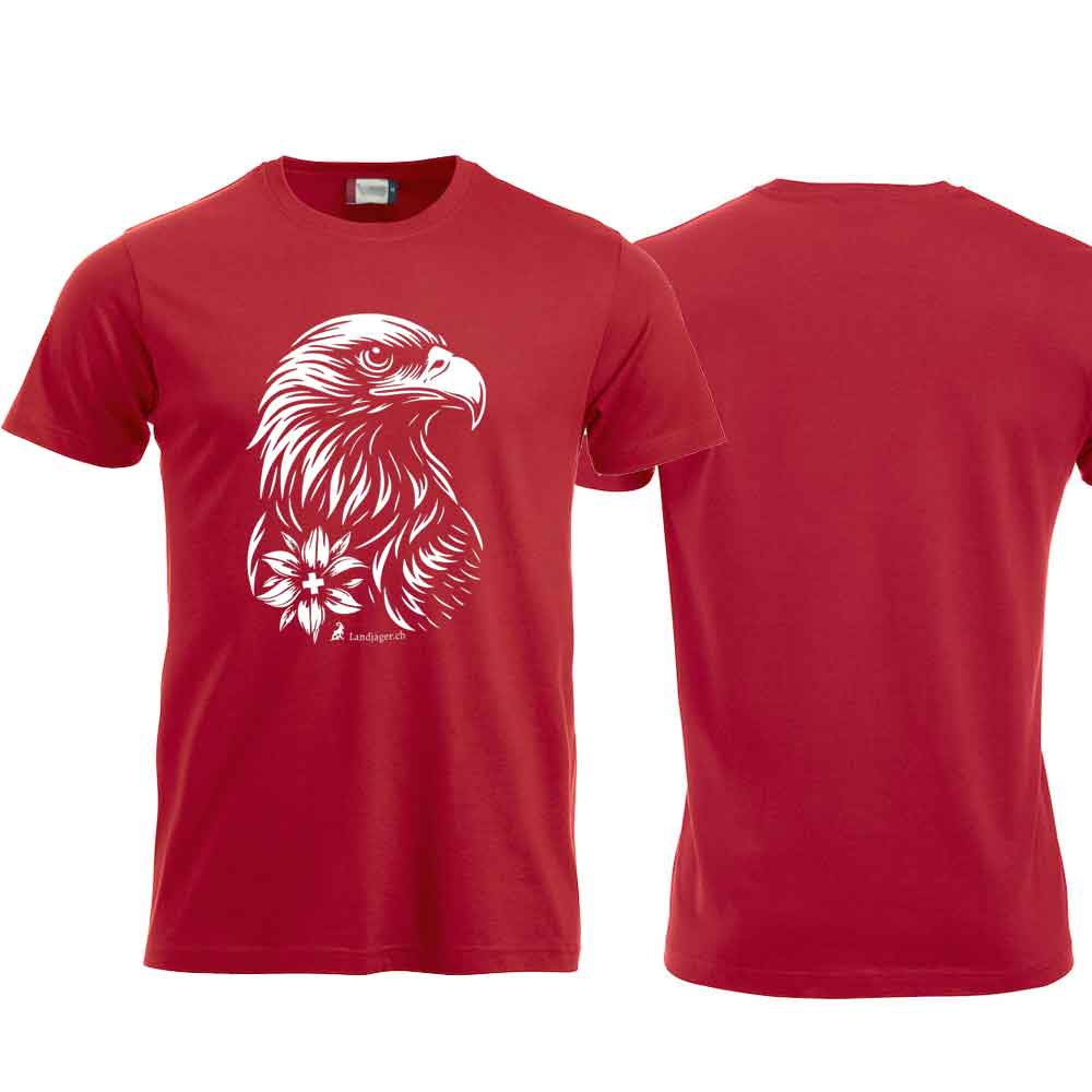 T-Shirt Adler, Rot, Brust gross