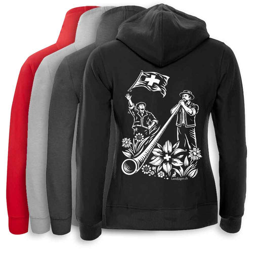 Hooded jacket Alphorn & flag waver ladies